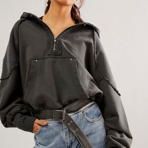 Free People Charcoal Gray Hoodie